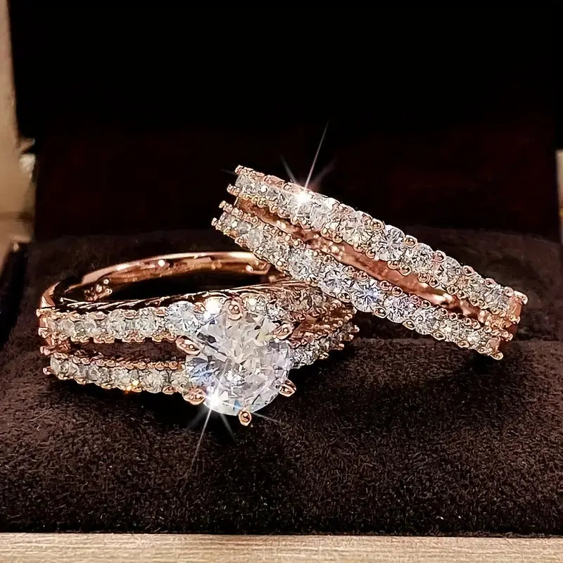 Conjunto de Anillos Resplandor Eterno | Oro