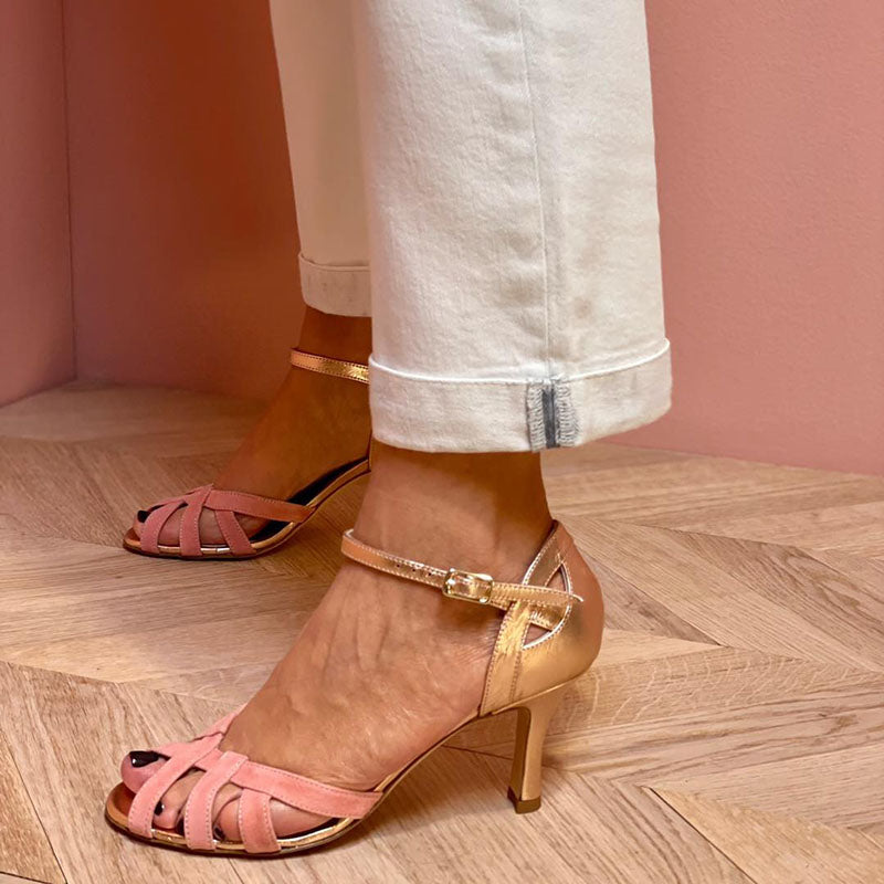 Aurelia | Sandalias Glamour Rosa Oro