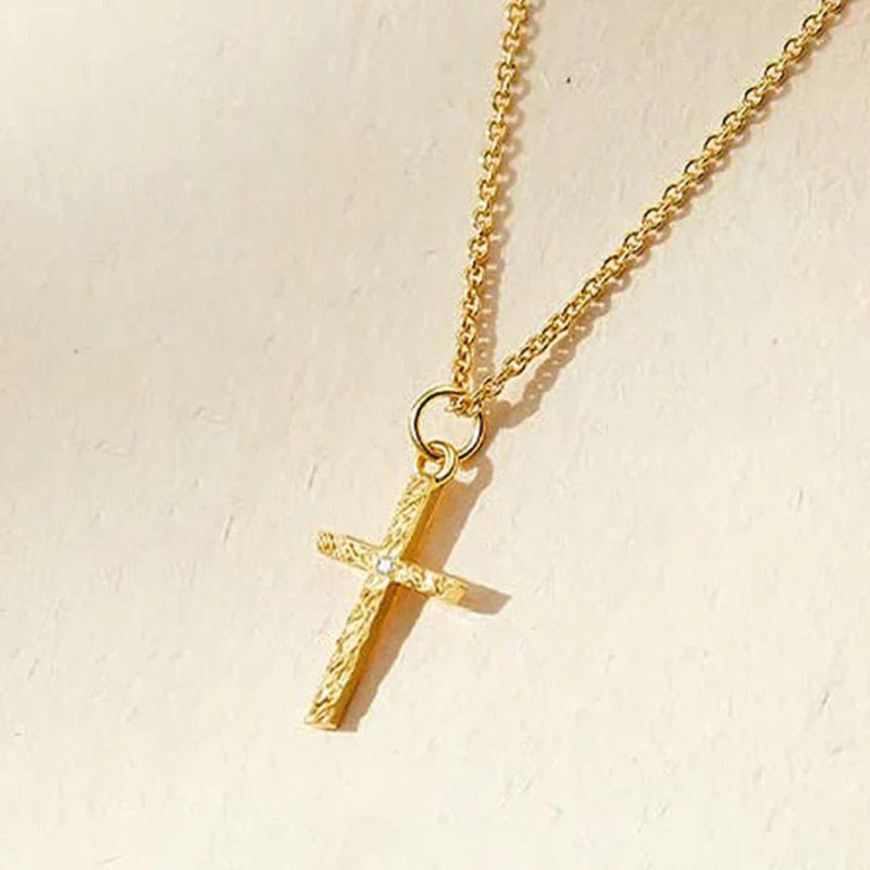 Conjunto Collar Cruz con Inicial | Oro