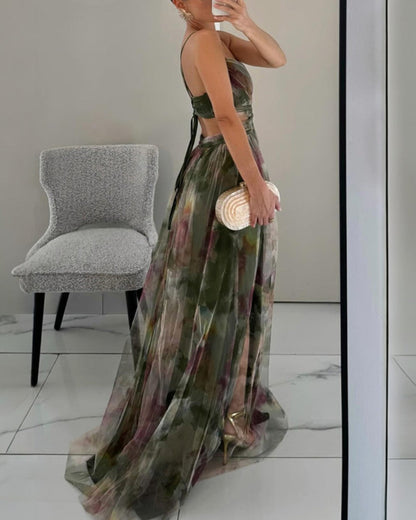 Gala - Precioso vestido largo con estampado floral