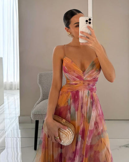 Gala - Precioso vestido largo con estampado floral