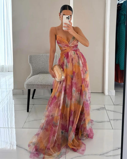 Gala - Precioso vestido largo con estampado floral