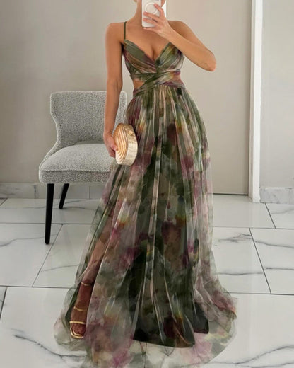 Gala - Precioso vestido largo con estampado floral