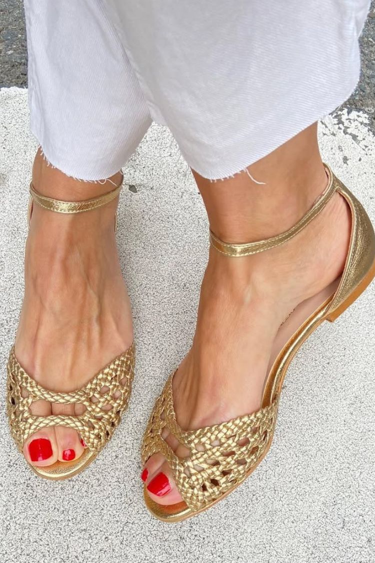 Isidora | Sandalias Trenzadas Doradas