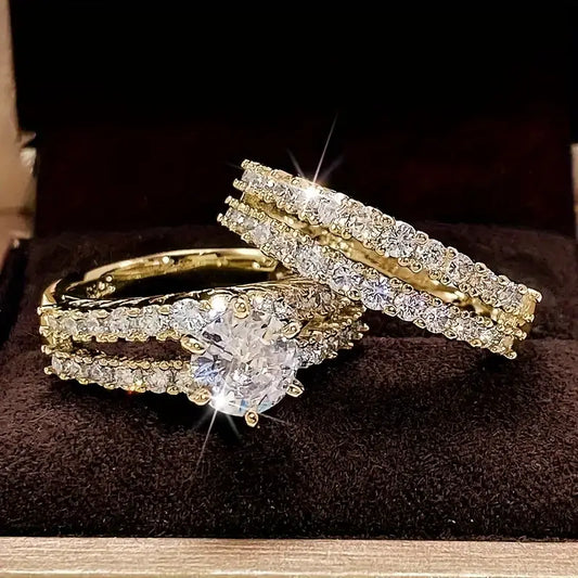 Conjunto de Anillos Resplandor Eterno | Oro