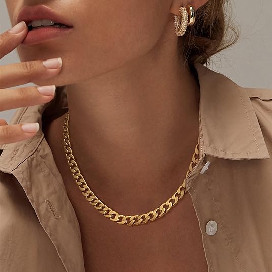 Collar Cadena Cubana Gruesa | Oro