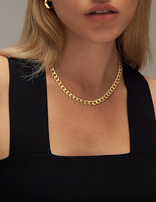 Collar Cadena Cubana Gruesa | Oro