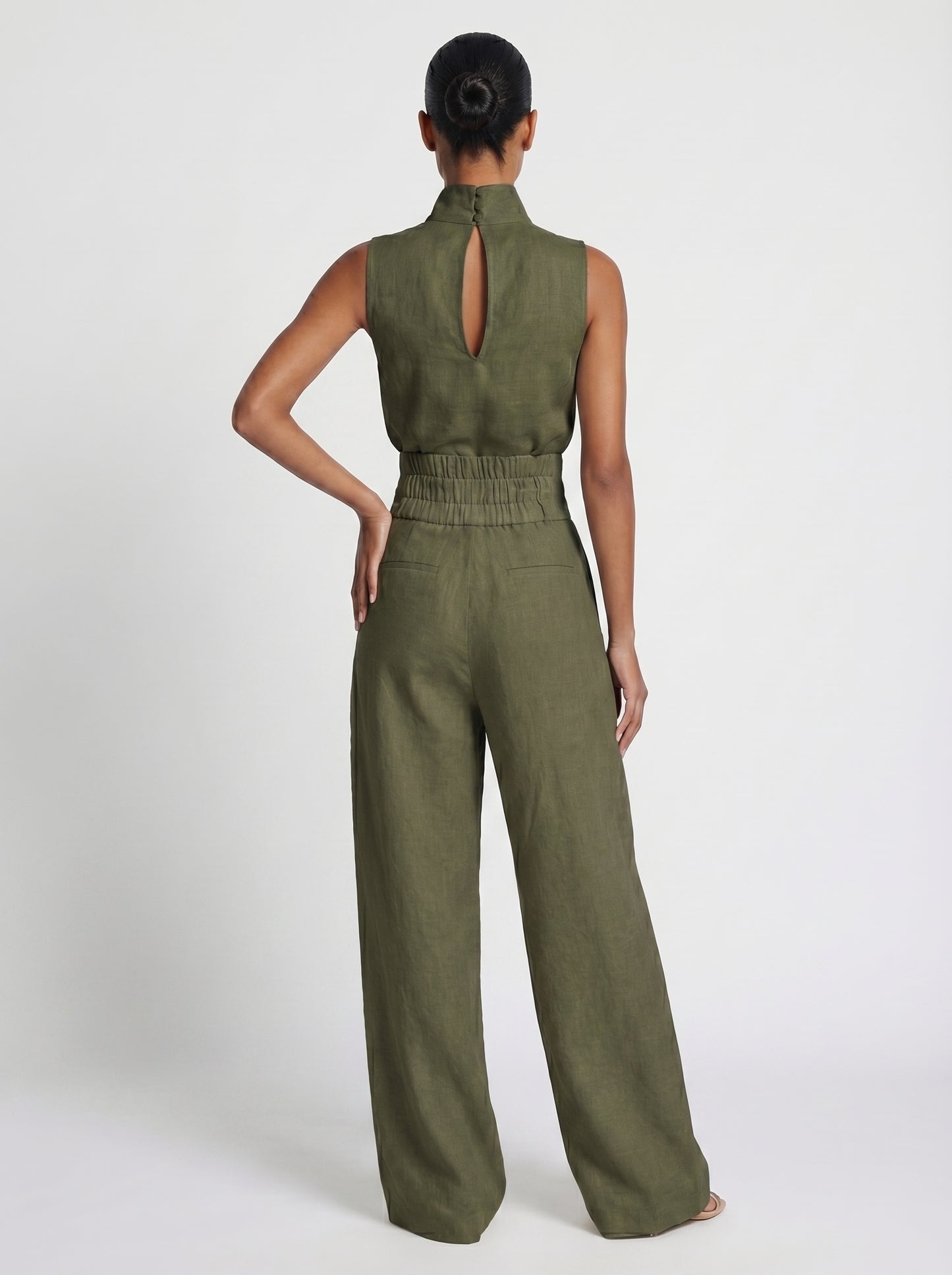 María - Conjunto De Camiseta Sin Mangas y Pantalones Anchos