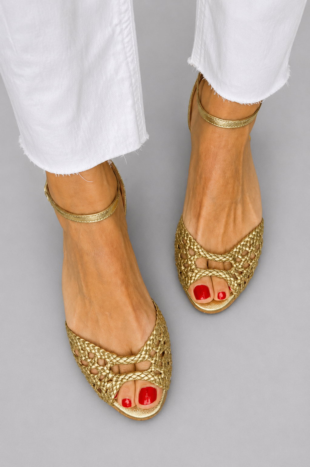 Isidora | Sandalias Trenzadas Doradas