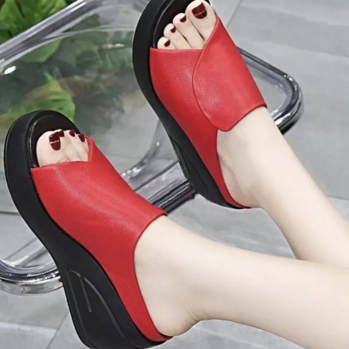 Eliza – Sandalias ortopédicas de cuña sin cordones