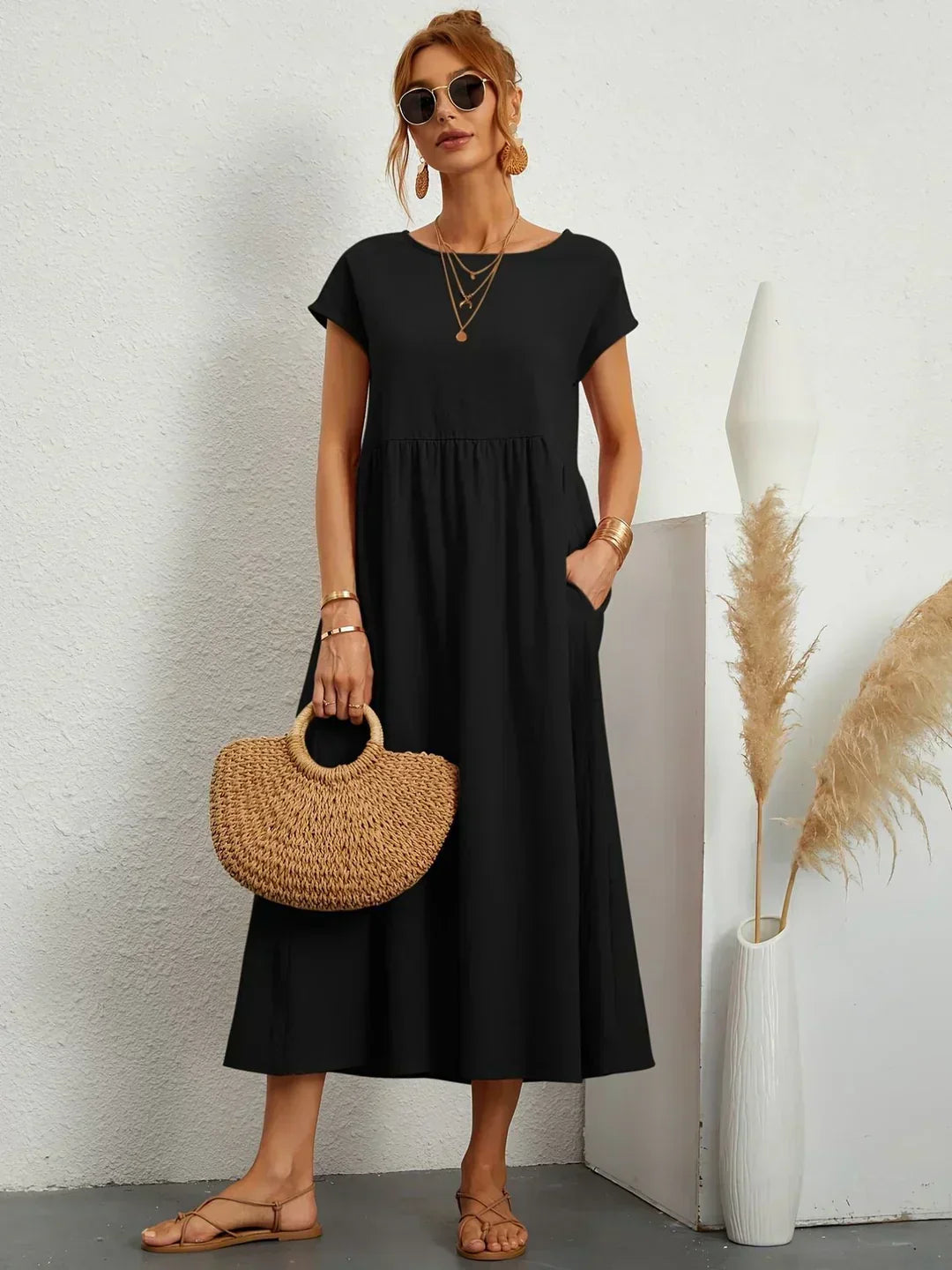 Gabriela™ — Vestido Midi Fluido con Elegancia Atemporal