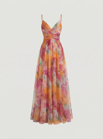 Gala - Precioso vestido largo con estampado floral