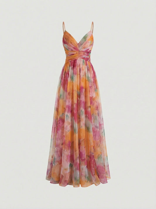 Gala - Precioso vestido largo con estampado floral