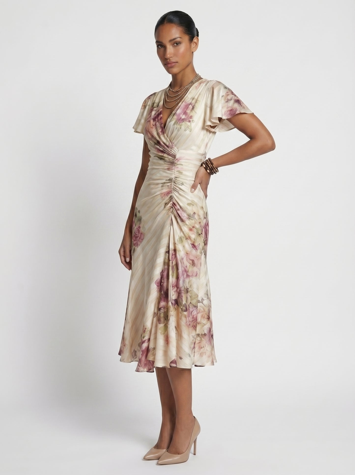Alba - Vestido Midi Con Estampado Floral