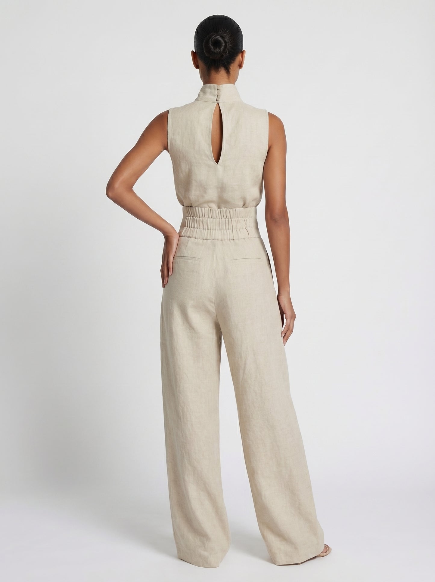María - Conjunto De Camiseta Sin Mangas y Pantalones Anchos