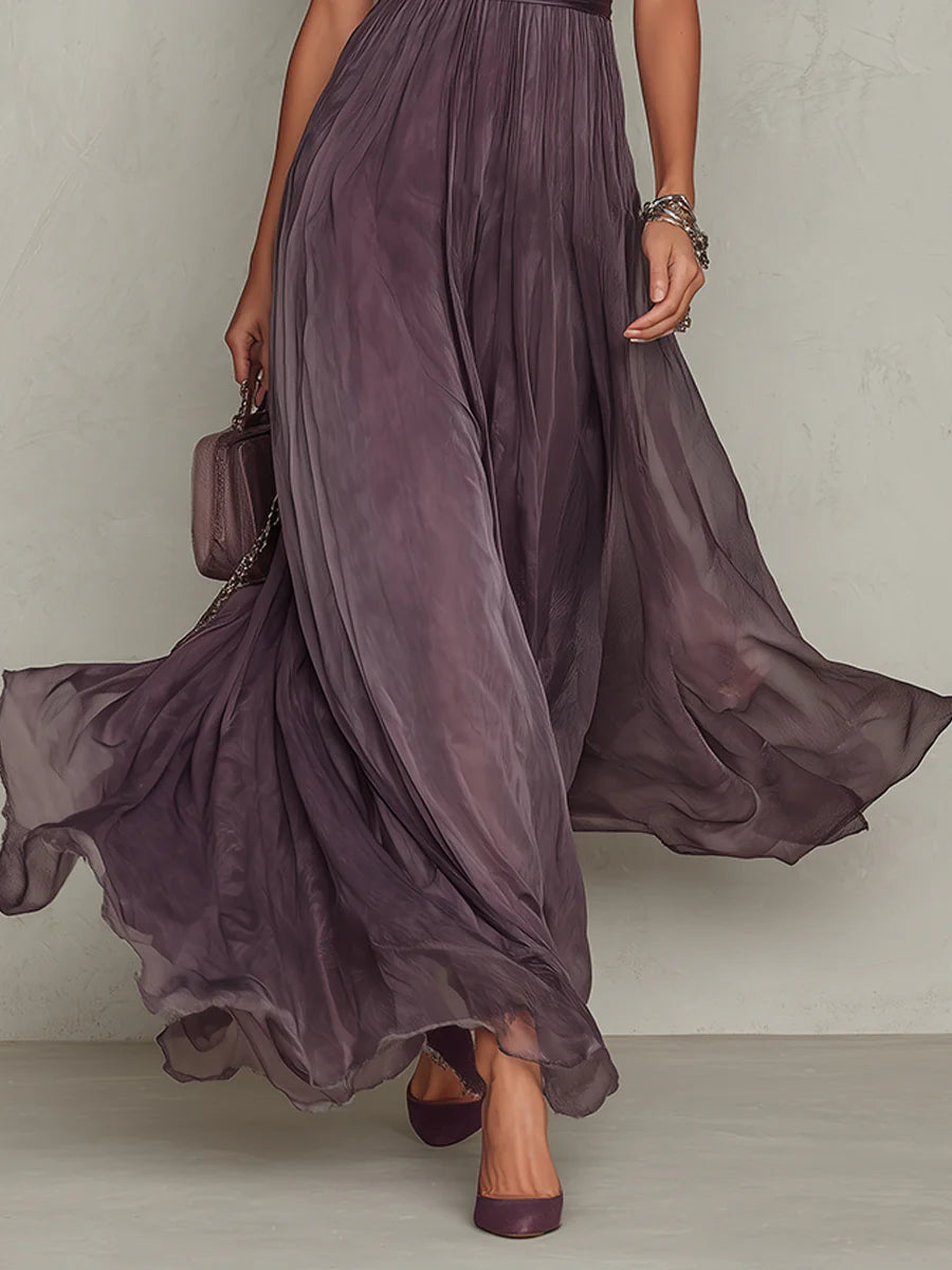 Aitana | Vestido Maxi de Chifón Vintage Elegante