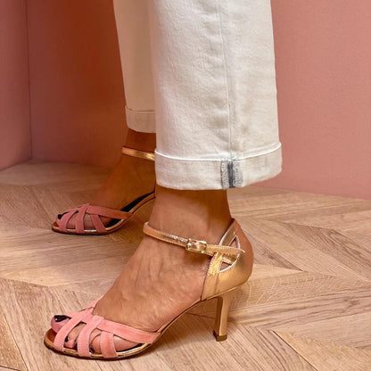 Aurelia | Sandalias Glamour Rosa Oro