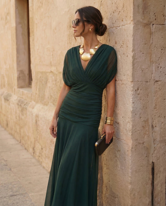 Lara - Vestido de fiesta con cuello en V