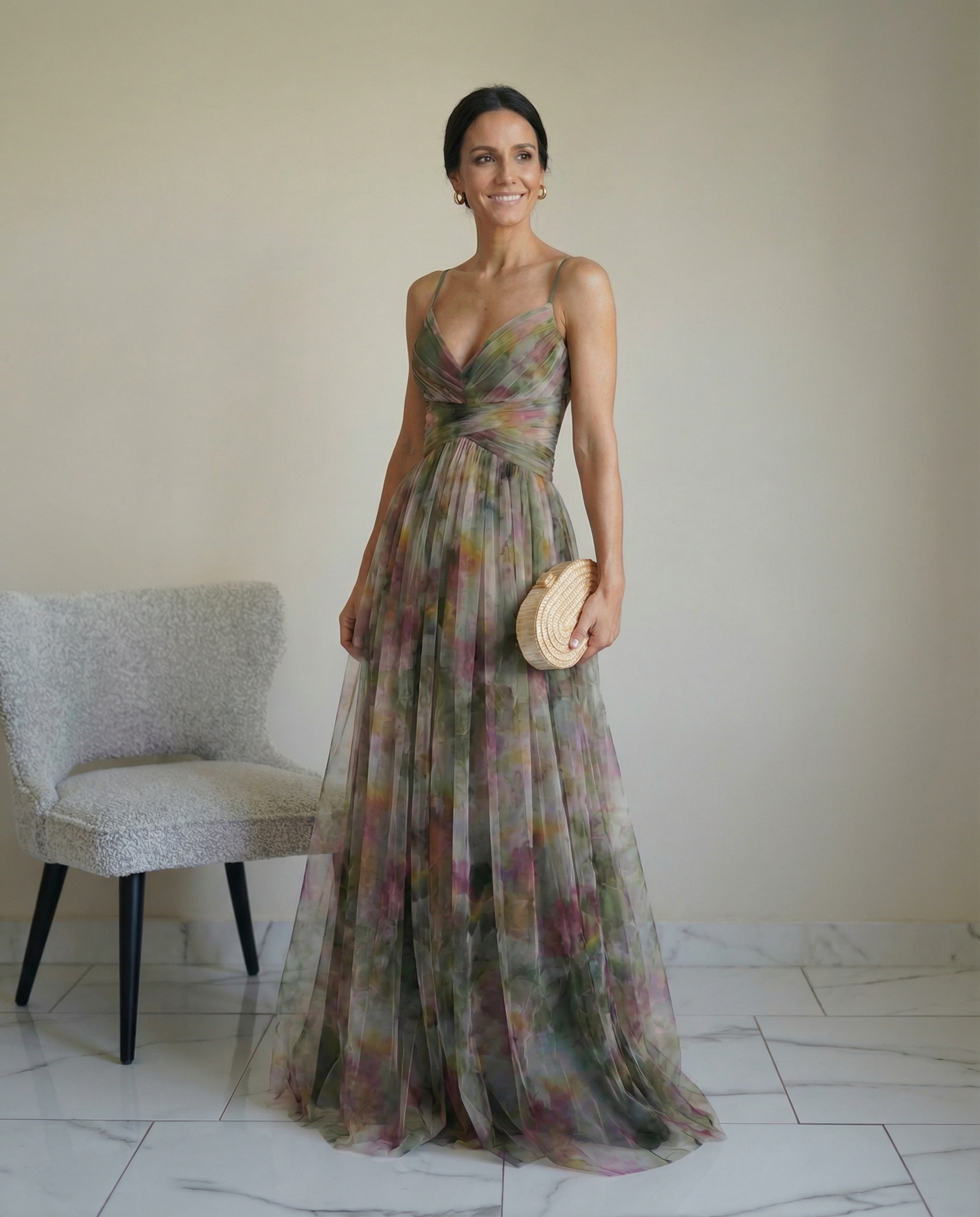 Gala - Precioso vestido largo con estampado floral