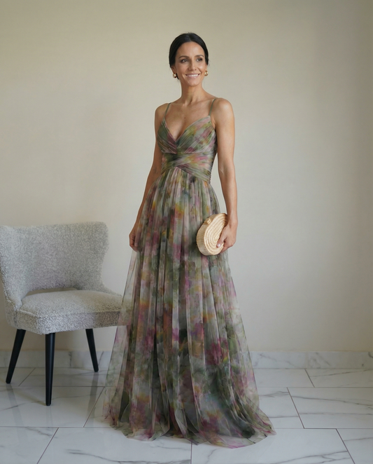 Gala - Precioso vestido largo con estampado floral