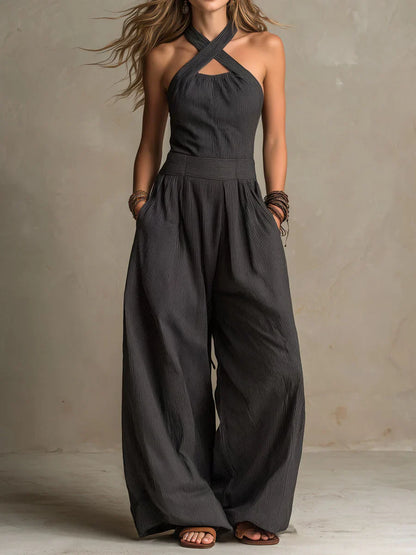 Bianca | Mono Elegante Con Escote Cruzado