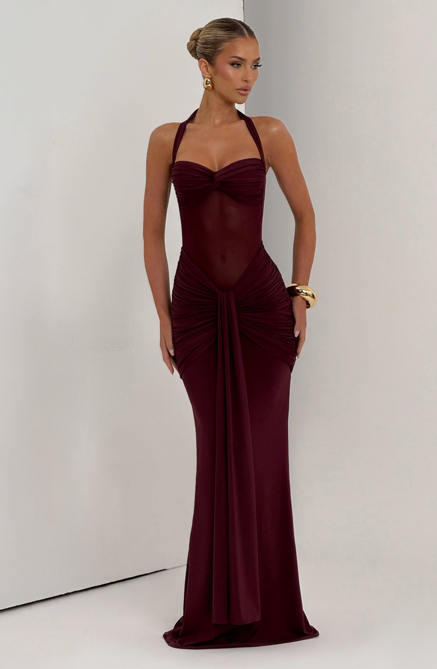 Vicky - Vestido largo Cereza