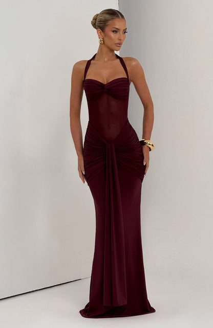 Vicky - Vestido largo Cereza