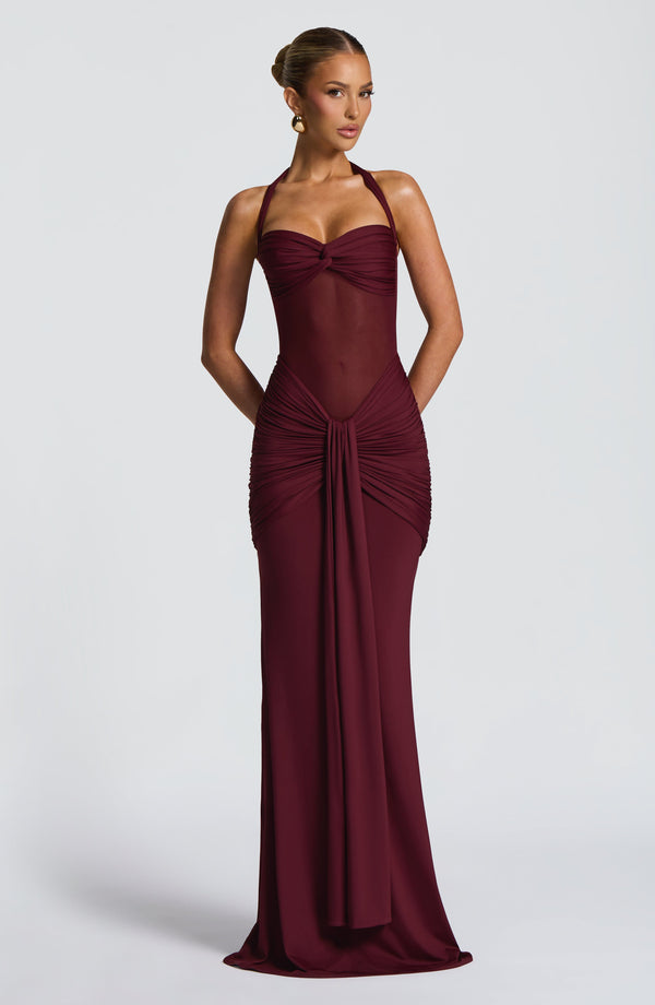 Vicky - Vestido largo Cereza