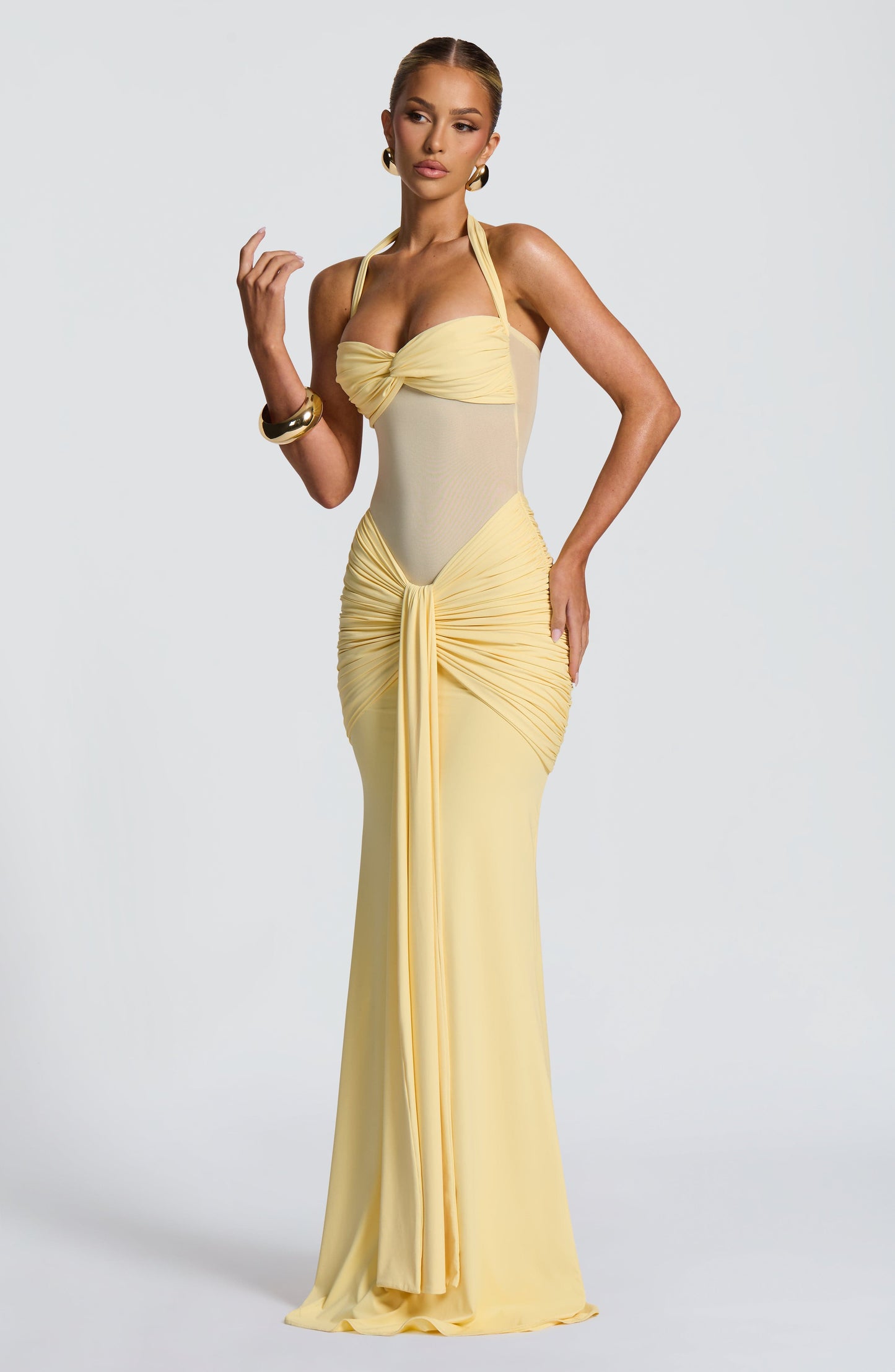 Vicky - Vestido largo Amarillo Limón